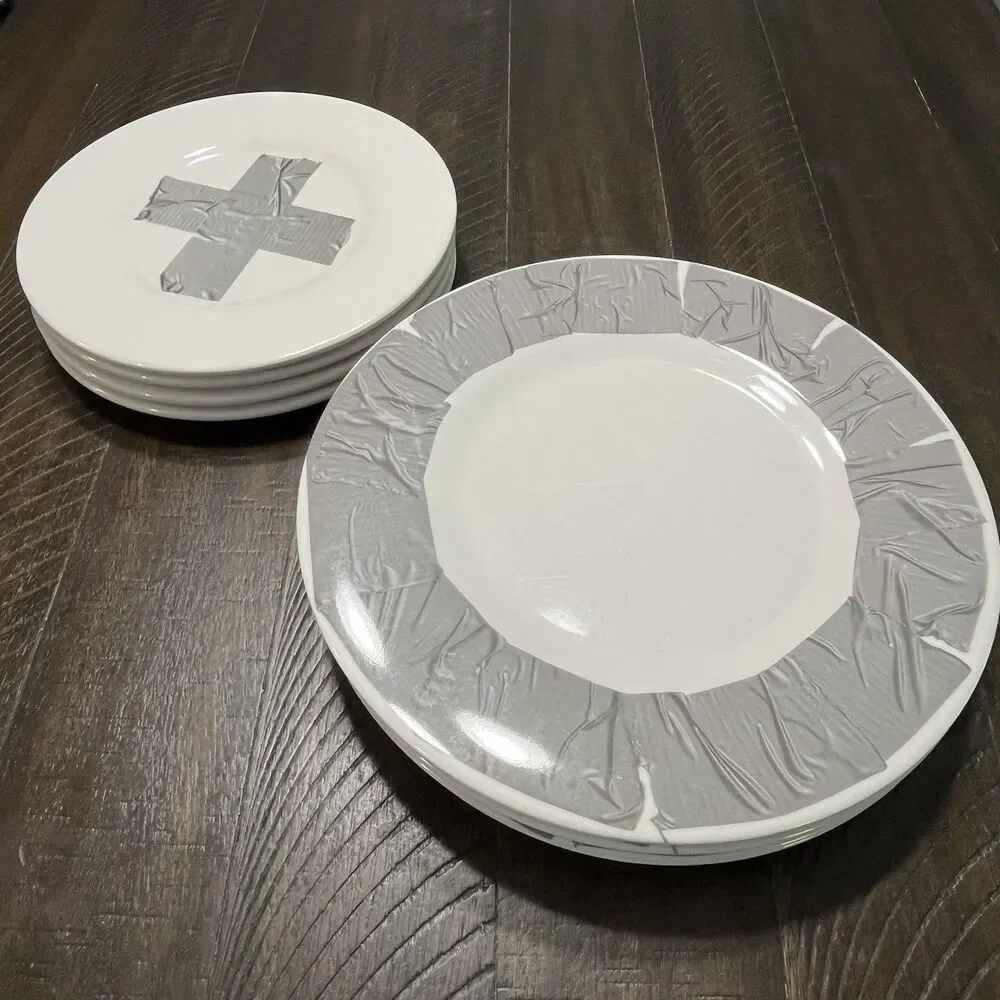 TOO by Blu Dot 4 Place Settings 8 pc - 4 Dinner Plates 4 Salad Plates Duct Tape